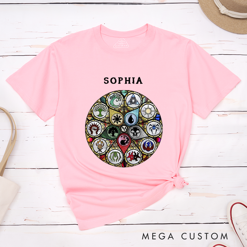  Personalized Elemental Crest Emblem Classic T-Shirts Customizable Unisex Gift Iconic Abstract Style Perfect for Fantasy Lovers and Creative Individuals 