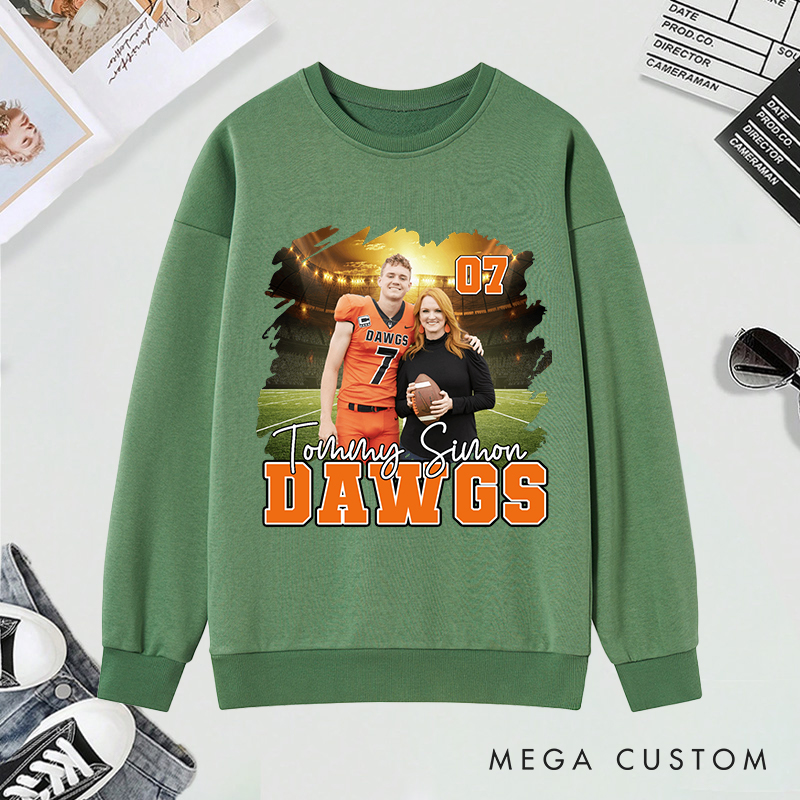 Personalized Baseball Sweatshirt with Custom Player Photo and Name  