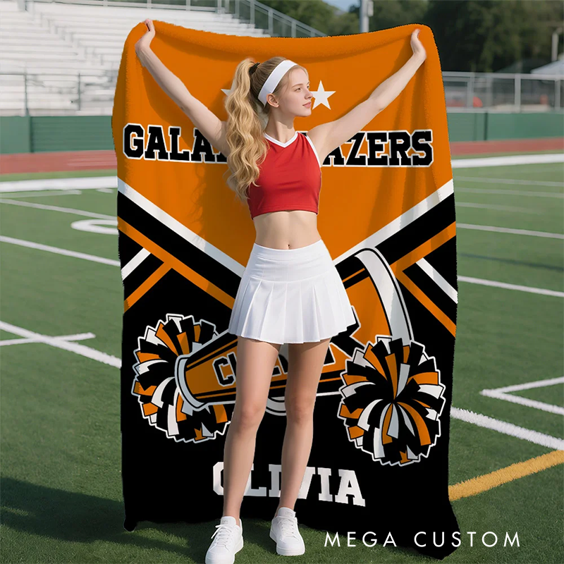 Personalized Cheerleading Blanket with Custom Name and Team Design