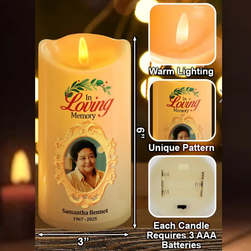 Personalized Flameless LED Candle You Are Always By My Side Custom Photo LED Candle Sympathy Gift