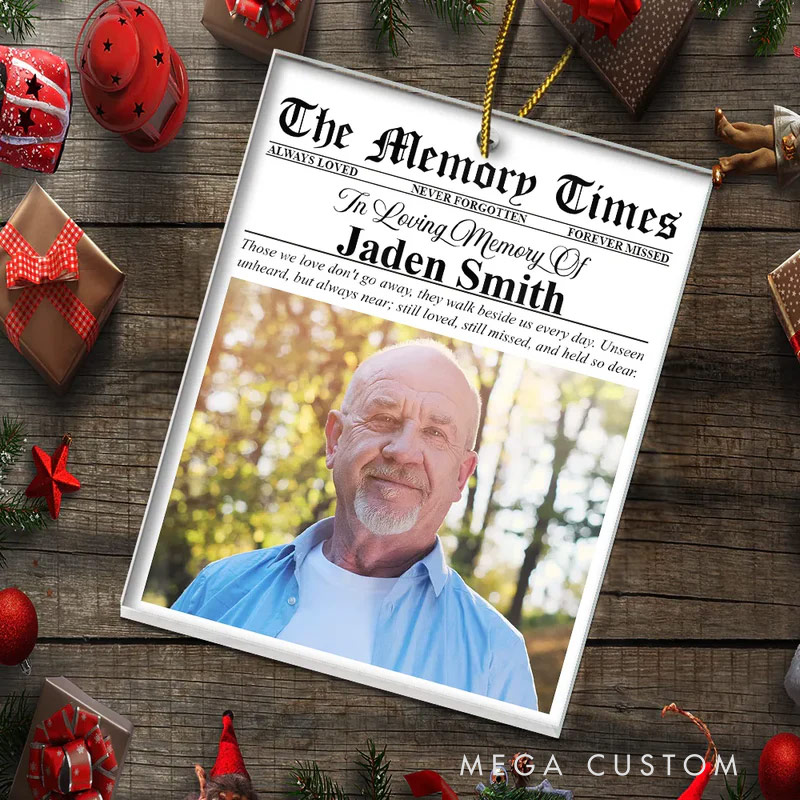 Personalized Memorial Photo Ornament Custom The Memory Times Christmas Ornament Sympathy Gifts 