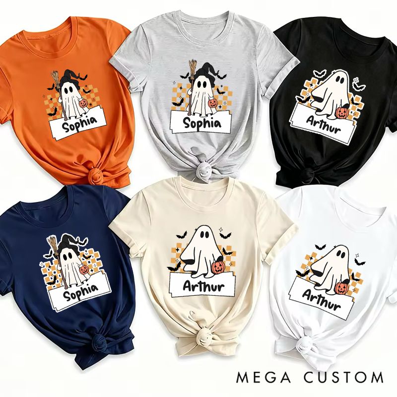 Personalized Cute Halloween Ghost Theme Fun Design Family Matching Outfit