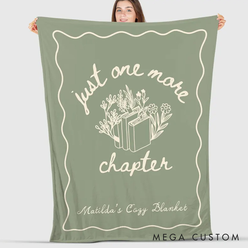 Personalized Just One More Chapter Throw Blanket Custom Name Reading Throw Blanket with Name Book Lover Gift Librarian Gift