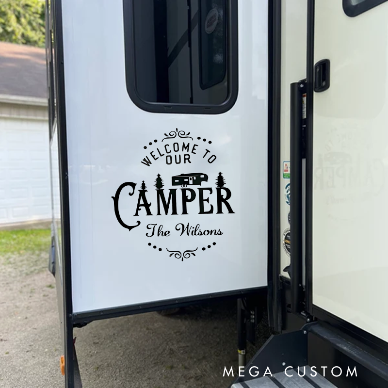 Personalized Camper Rv Decal Custom Camper Van Sticker Funny Campsite Decal Gift for Outdoor Enthusiasts