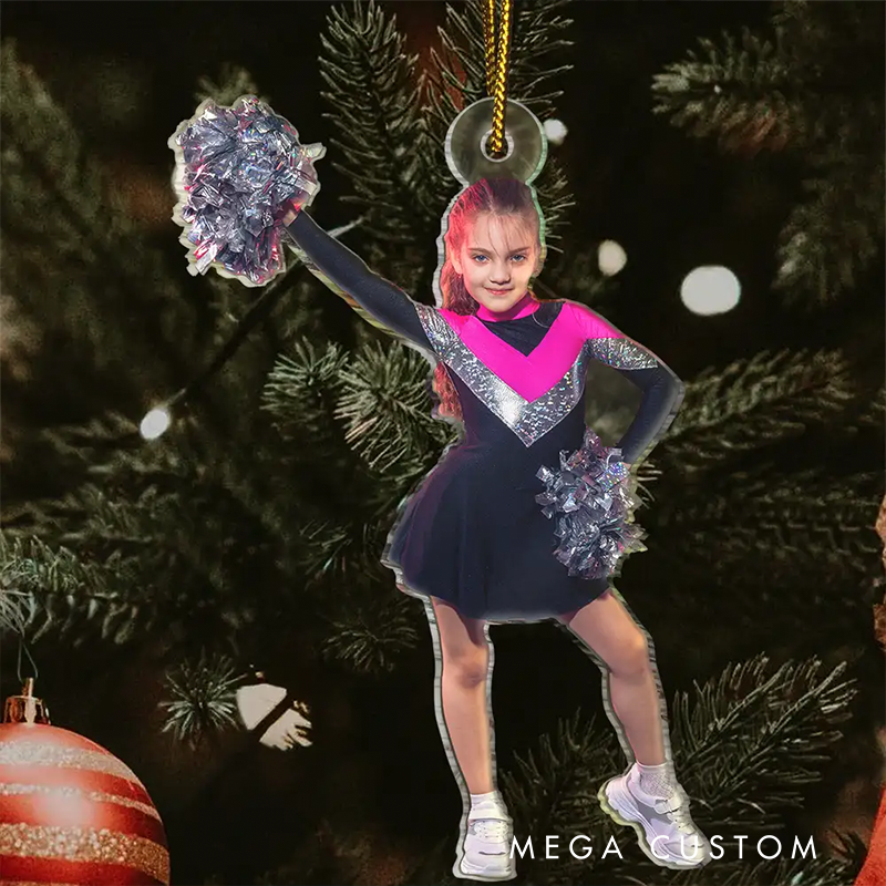Personalized Cheerleader Christmas Ornament with Custom Photo