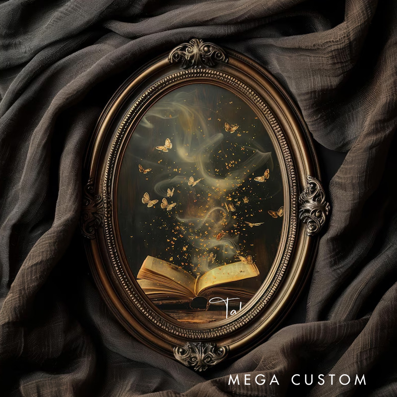 Personalized Moody Victorian Bookish Wall Art Print with Name Dark Academia Decor Reading Nook Poster Book Lover Gift Bookish Gift