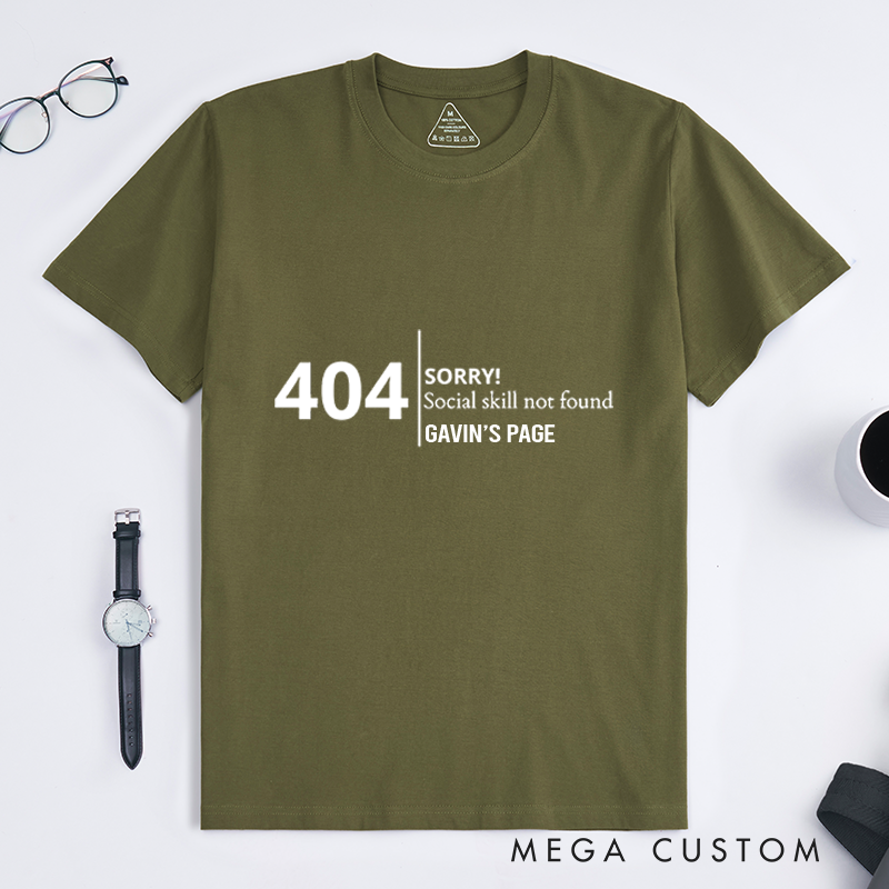 Personalized 404 Error Page Not Found T-Shirt Technology Culture Shirt Programmers Computer Enthusiasts Shirt Gift for Geek Nerd