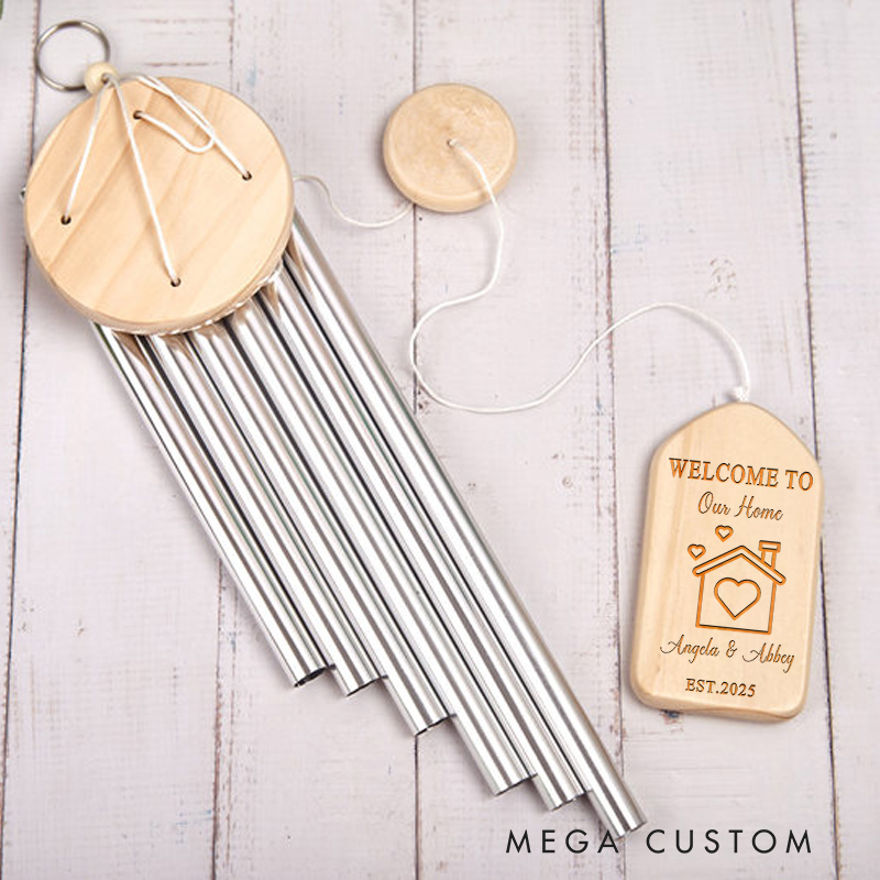 Personalized Welcome To Our Home Custom Names Wind Chime Custom Couples Name Cute Home Gift Unique Home Decoration