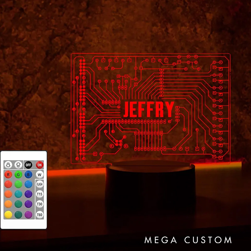 Personalized Computer Geekery Night Light It Tech Support Nerds Geek Lovers Acrylic LED Lamp Geeky Gift