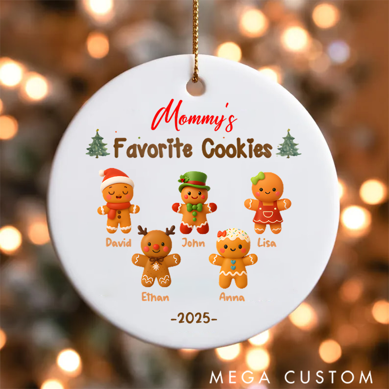 Personalized Family Christmas Ornament Favorite Cookie Gingerbread Man Design