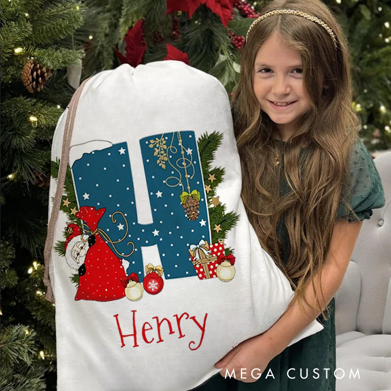 Personalised Canvas Santa Sack Christmas Gift Bag Large Santa Gift Bag for Holiday Presents Xmas Gift Bags