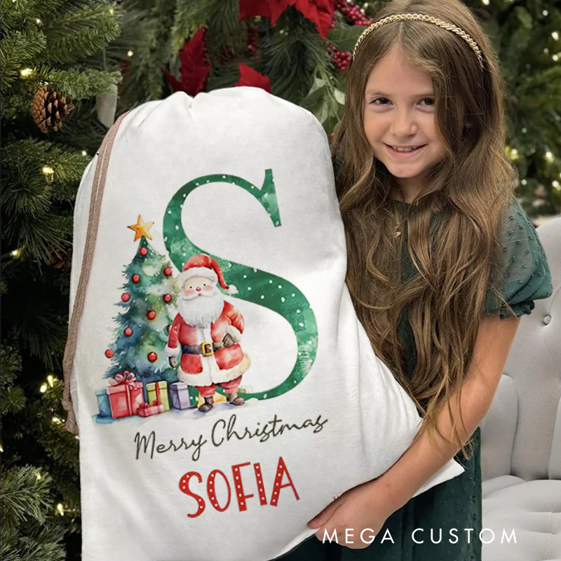 Personalised Canvas Santa Sack Christmas Gift Bag Large Santa Gift Bag for Holiday Presents Xmas Gift Bags