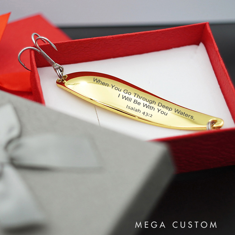 Personalized Trust in him Fishing Lure Gift Set with Text Religious Gift Birthday Gift for Christian Men