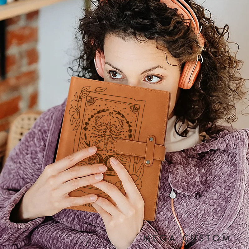 Personalized Zodiac Journal Astrology Hard Cover Soft Touch Matte Notebook Diary Celestial Unique Gift Ideas Star Sign