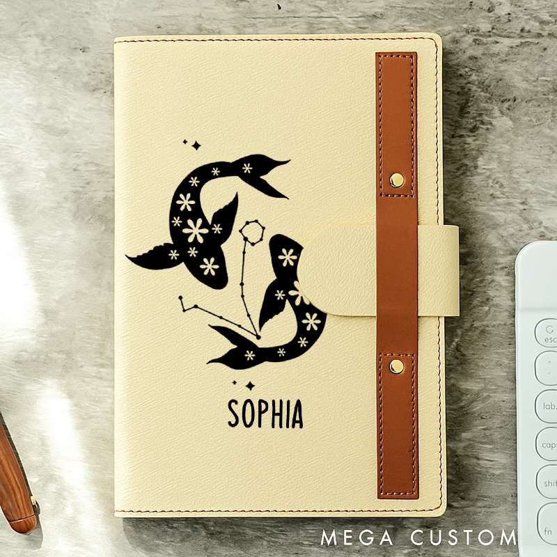 Personalized Zodiac Sign Custom Journal Birthday Gift Month Zodiac Gift Journal Notebook Astrology Gift