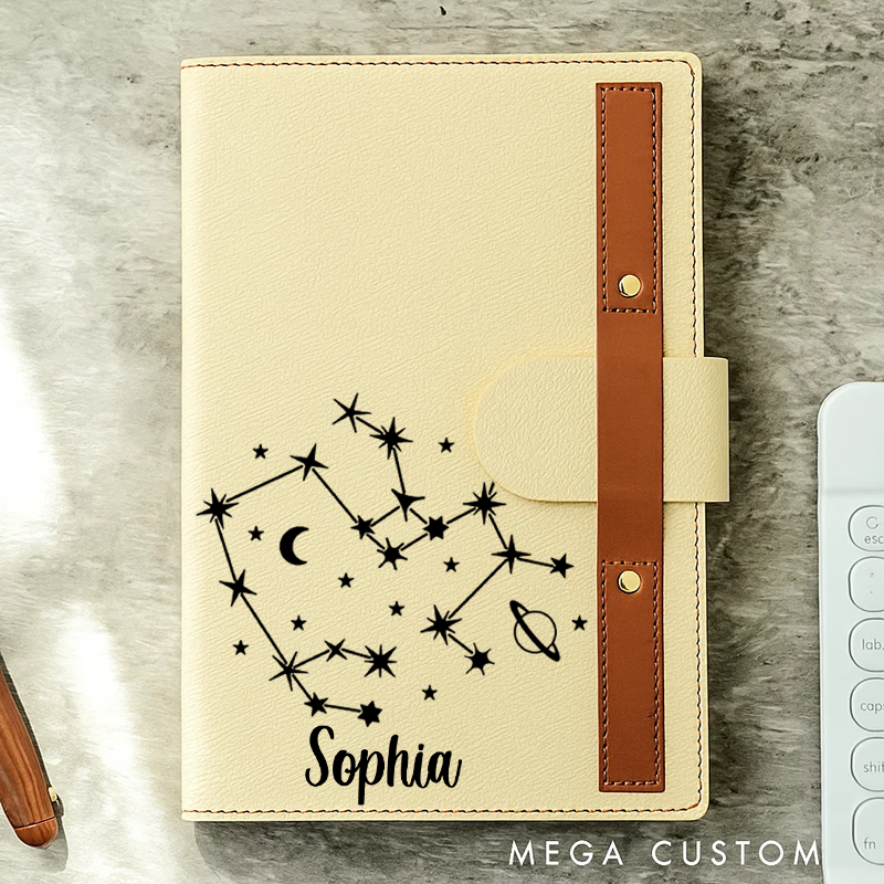 Personalized Zodiac Journal Zodiac Notebook Birthday Gift Month Zodiac Gift Journal Notebook Astrology Gift
