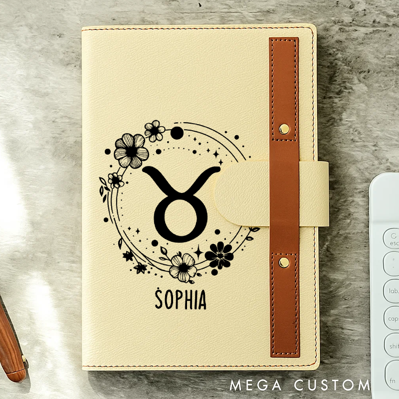 Personalized Zodiac Journal Zodiac Notebook Birthday Gift Month Zodiac Gift Journal Notebook Astrology Gift