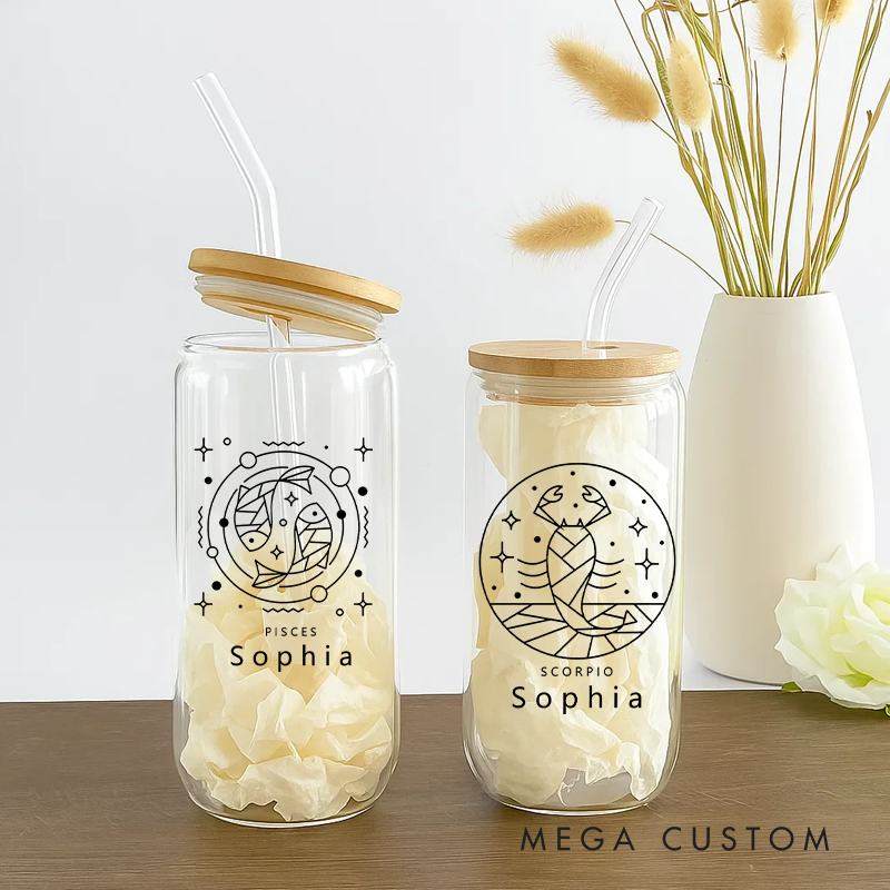 Personalized Zodiac Sign Floral Tumbler Coffee Tumbler Zodiac Personalized Birthday Gift Astrology Gift Celestial Moon Gifts Christmas Zodiac Gift