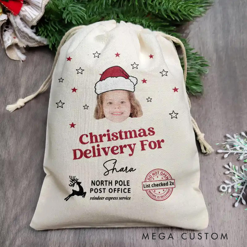Personalized Photo Christmas Delivery Gift Bag Christmas Party Favors Gift 