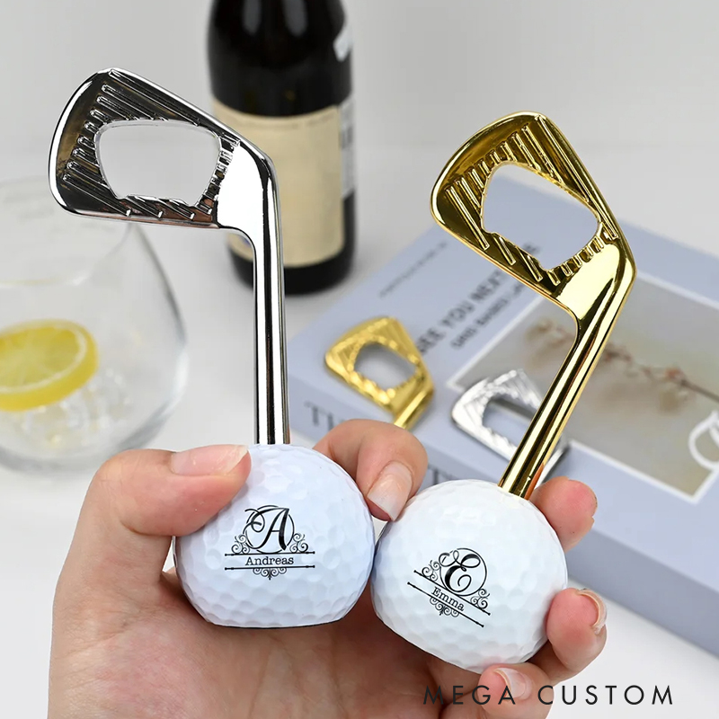 Personalized Golf Club Bottle Opener with Custom Initials and Name for Beer Lovers Golf Enthusiasts  