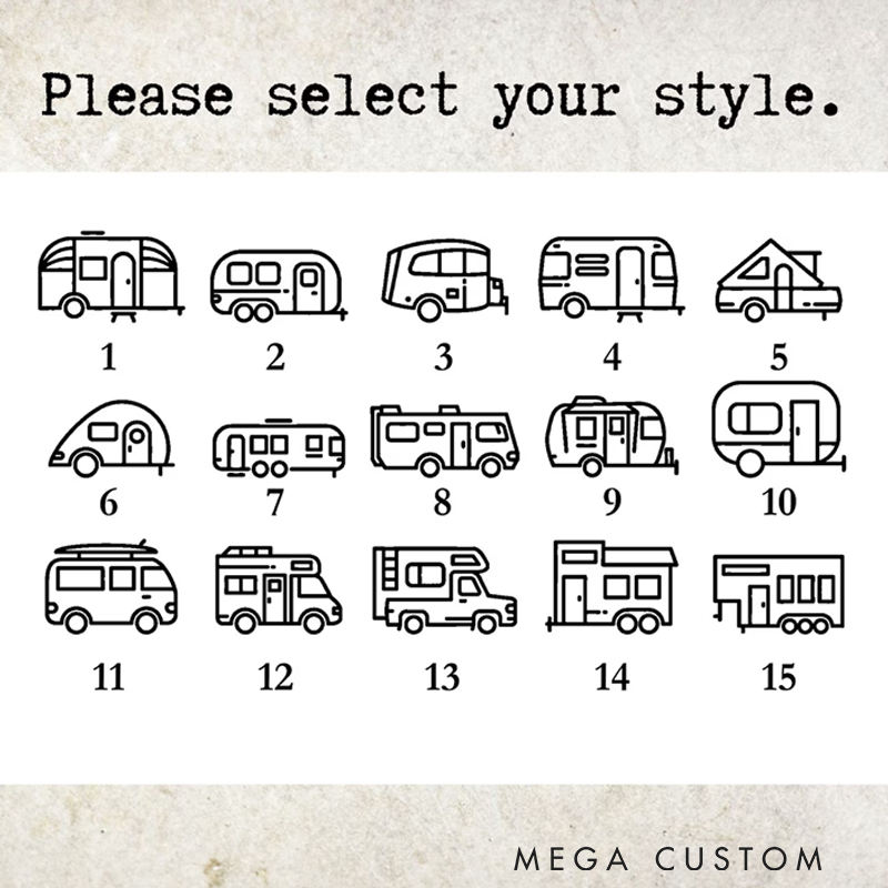 Personalized Happy Camper Leather Keychain Camping Key Chain Travel Camper Rv Gift