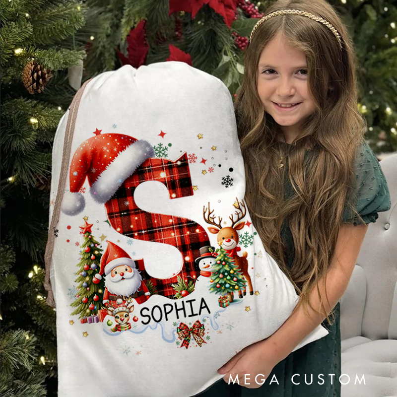 Personalized Alphabet Christmas Sack with Name Christmas Decor Gift