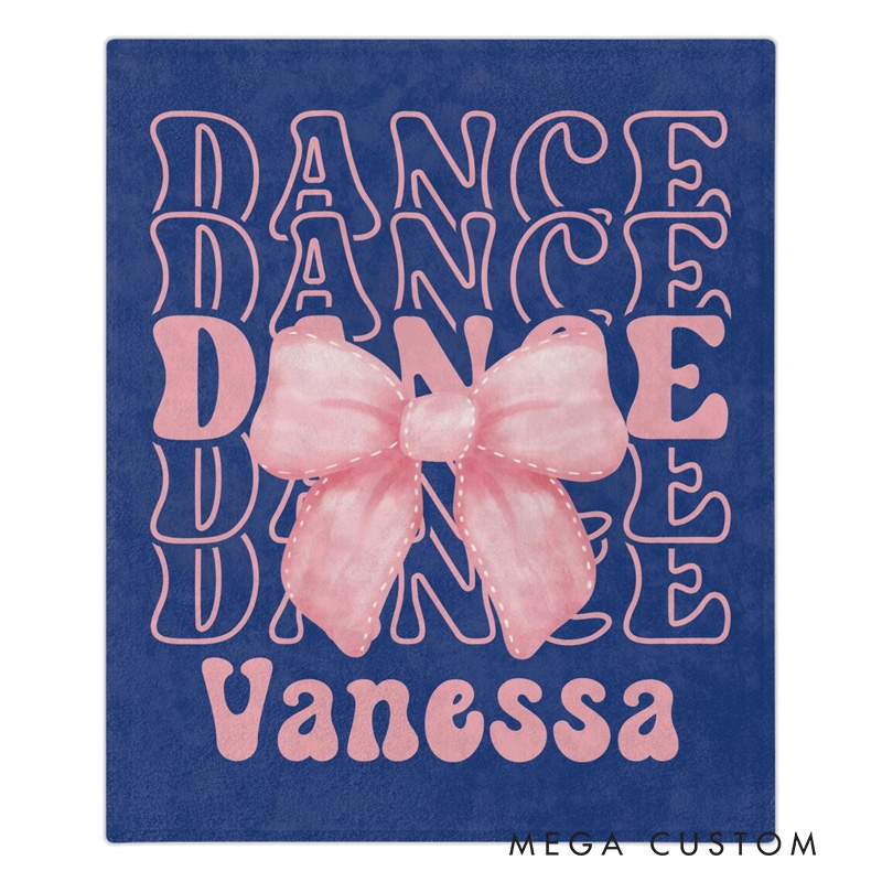 Personalized Dance Dance Dance Blanket Flannel Blanket Ballet Lover Blanket with Name for Dance Lovers Dancer