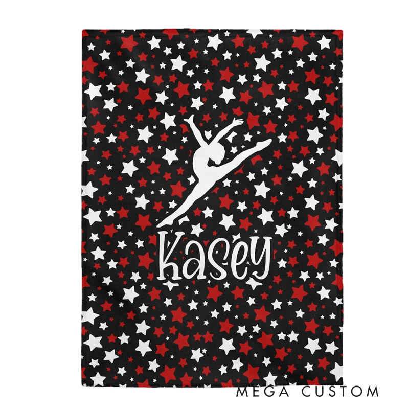 Personalized Dance Silhouette Performers Blanket Flannel Blanket Ballet Lover Blanket with Name for Dance Lovers Dancer