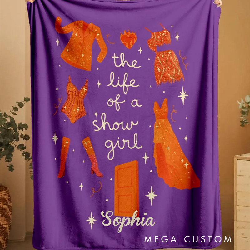 Personalized Life of a Show Girl Blanket Flannel Blanket Ballet Lover Blanket with Name for Dance Lovers Dancer