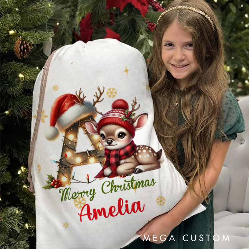 Personalised Santa Sack Xmas Toy Sack with Name Special Delivery Christmas Eve Sack Christmas Present Sack Gift