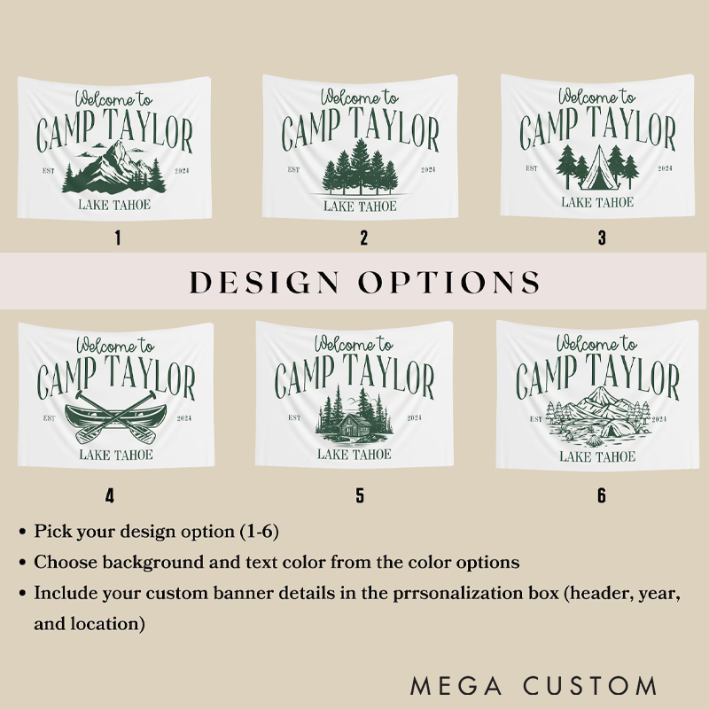 Personalized Camp Bachelorette Tapestry Custom Camp Bach Tapestry Camp Birthday Party Banner Gift for Outdoors Lover