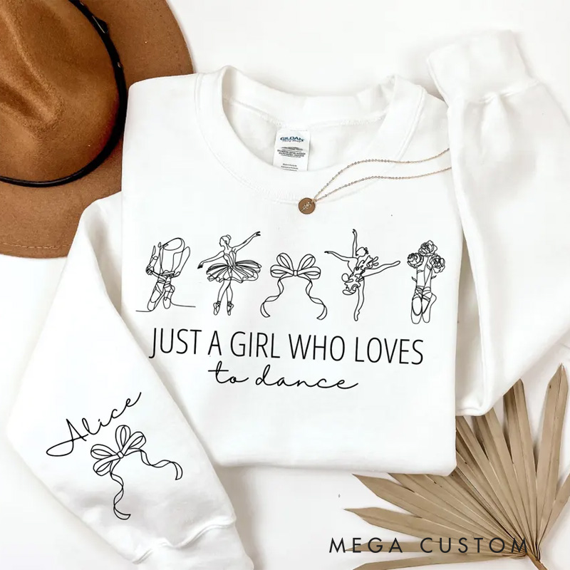 Personalized Ballerina Illustration Dance Classic Sweatshirt Horror Film Crewneck Dance Lover Shirt for Dance Team