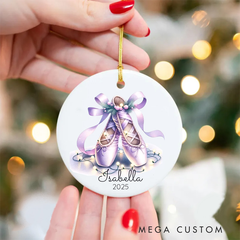 Personalized Ballet Shoes Ceramic Christmas Ornament Dance Lovers Christmas Gift Dancer Xmas Gift Christmas Decor