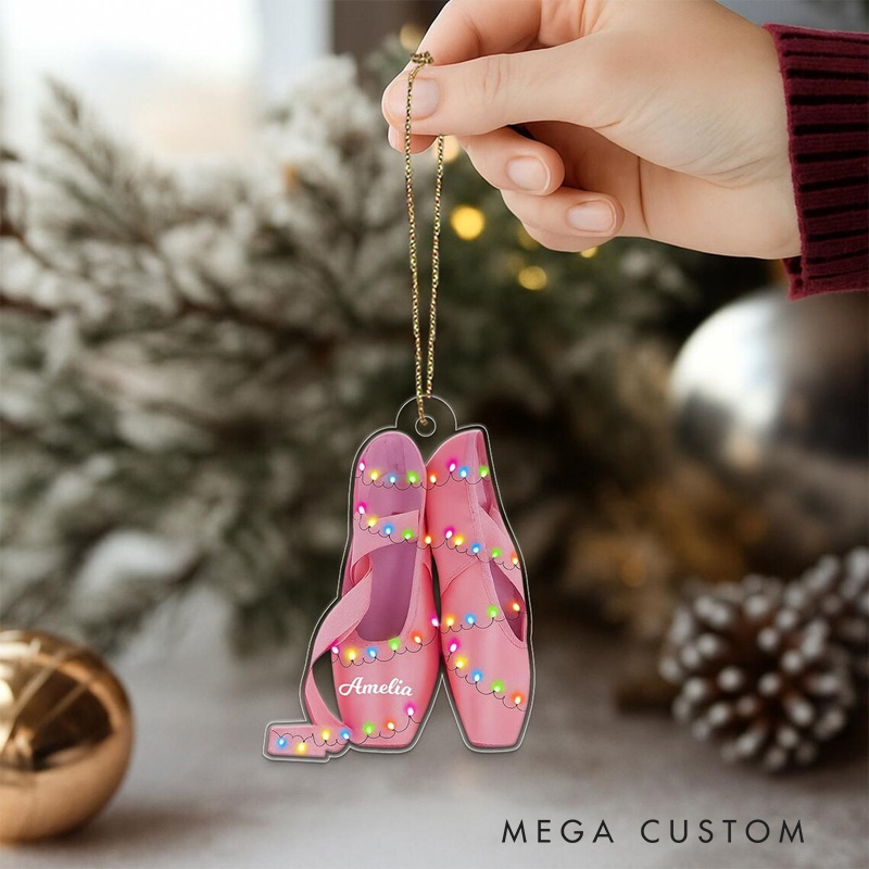 Personalized 2D Ballet Shoes Acrylic Christmas Ornament Dance Lovers Christmas Gift Dancer Xmas Gift Christmas Decor