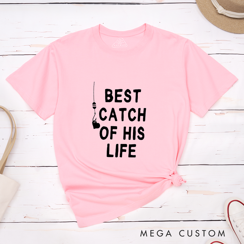 Personalized Fishing Couple T-Shirt Funny Couple T-Shirt Honeymoon T-Shirt Valentine T-Shirt Perfect Gift for Fishing Lover and Romantic Partner