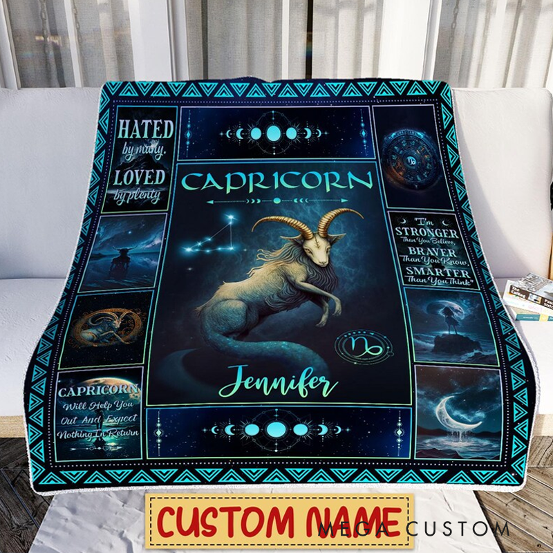 Personalized Zodiac Capricorn Blanket Custom Name Constellations Quilt Tarot Horoscope Astrology Blanket Horoscope Blanket for Capricorn