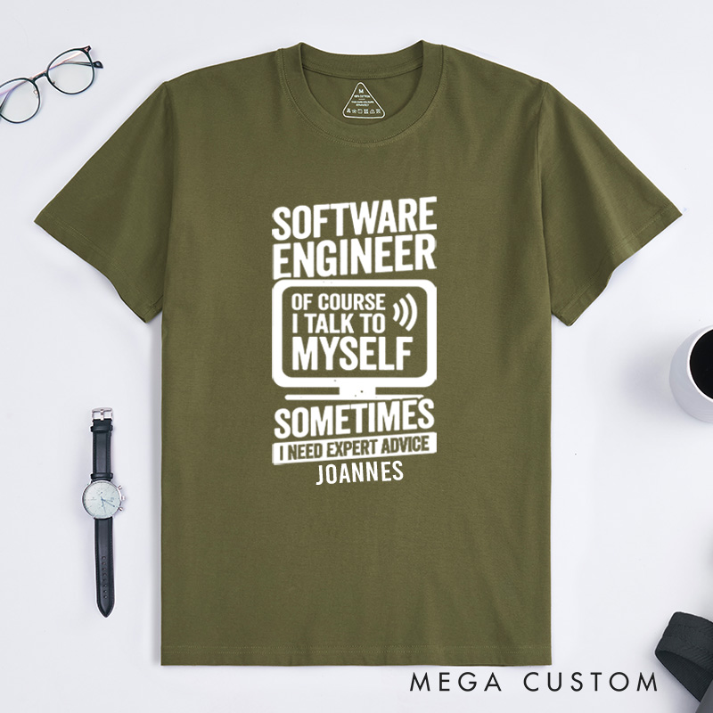Personalized Software Engineer's Inner Dialogue T-Shirt Technology Computer Lover Shirt Gift for Programmer Enthusiasts 