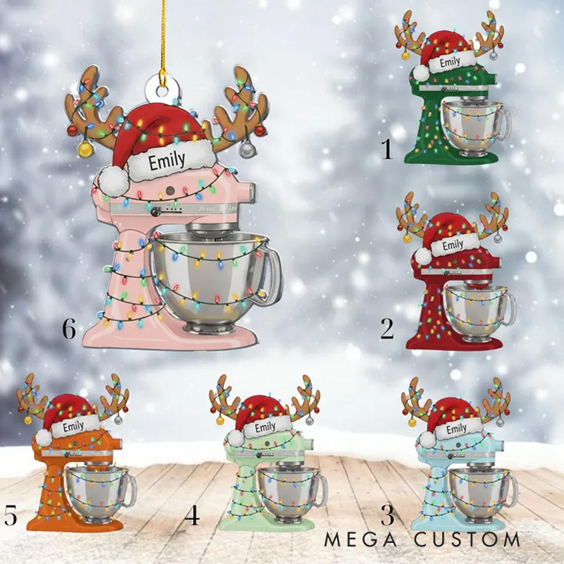 Personalized Stand Mixer Christmas Ornament Baking Ornament for Baker with Name Xmas Tree Decor for Baking Lover Gift