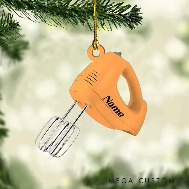 Personalized Baking Mixer Christmas Ornament Acrylic Baking Ornament for Baker with Name Xmas Tree Decor for Baking Lover Gift