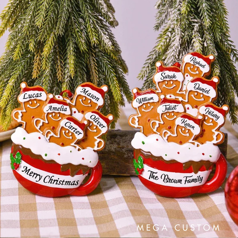 Personalized 2025 Family Gingerbread Christmas Ornament Acrylic Bakery Keepsake Holiday Tree Decor for Pastry Lovers Baking Lover Gift