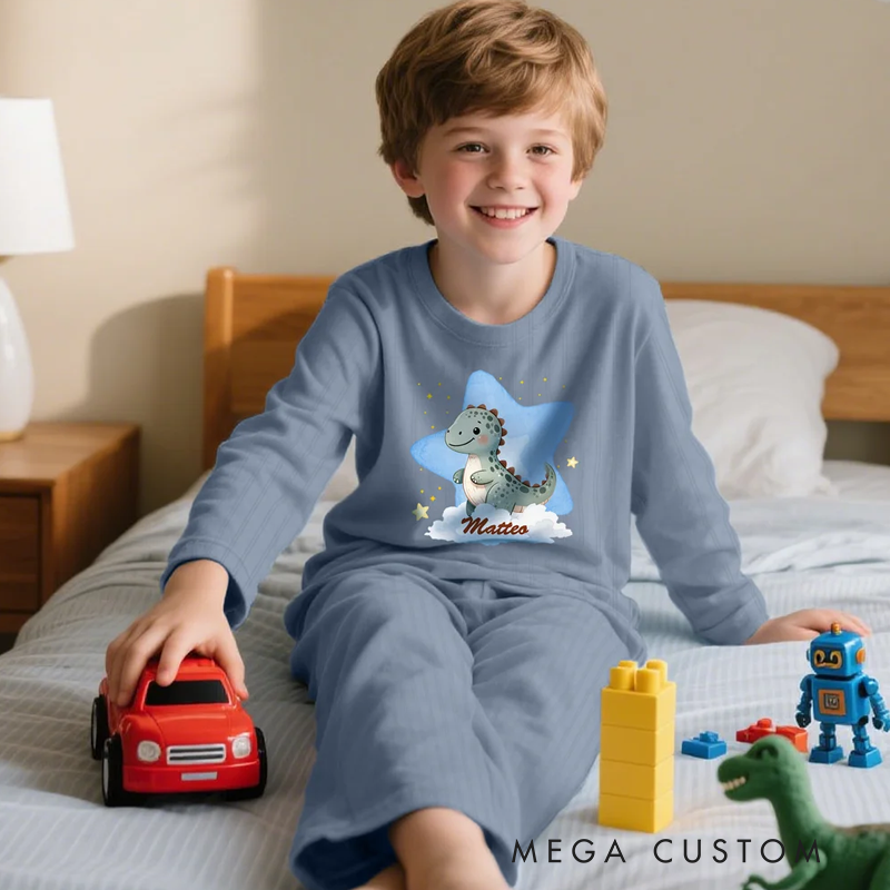Personalized Animal Design Children's Pajamas with Name House Suit Birthday Gift for Boys and Girls