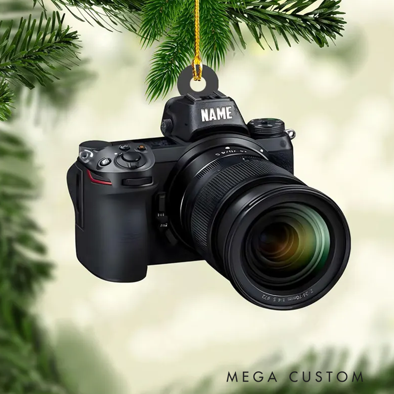 Personalized Camera Christmas Ornament Gift for Photographer Camera Photographer Flat Christmas Ornament, Photographer Ornament Xmas Decor
