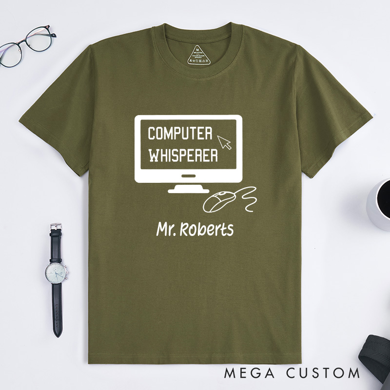 Personalized Computer Whisperer T-Shirt Programmer IT Computer Tech Lovers Shirt Gift for Geek Nerd