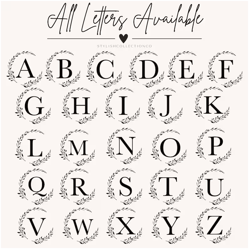 Personalized Initial Mat Wreath Design Doormat Durable Coir Housewarming Gift Wedding Indoor Outdoor Personalized Welcome Rug Farmhouse Decor Gift