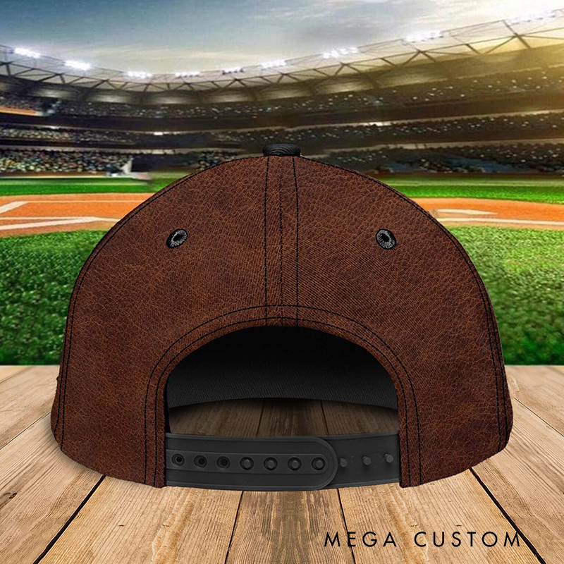 Personalized Baseball Cap with Custom Name Number and Baseball Player Silhouette Design