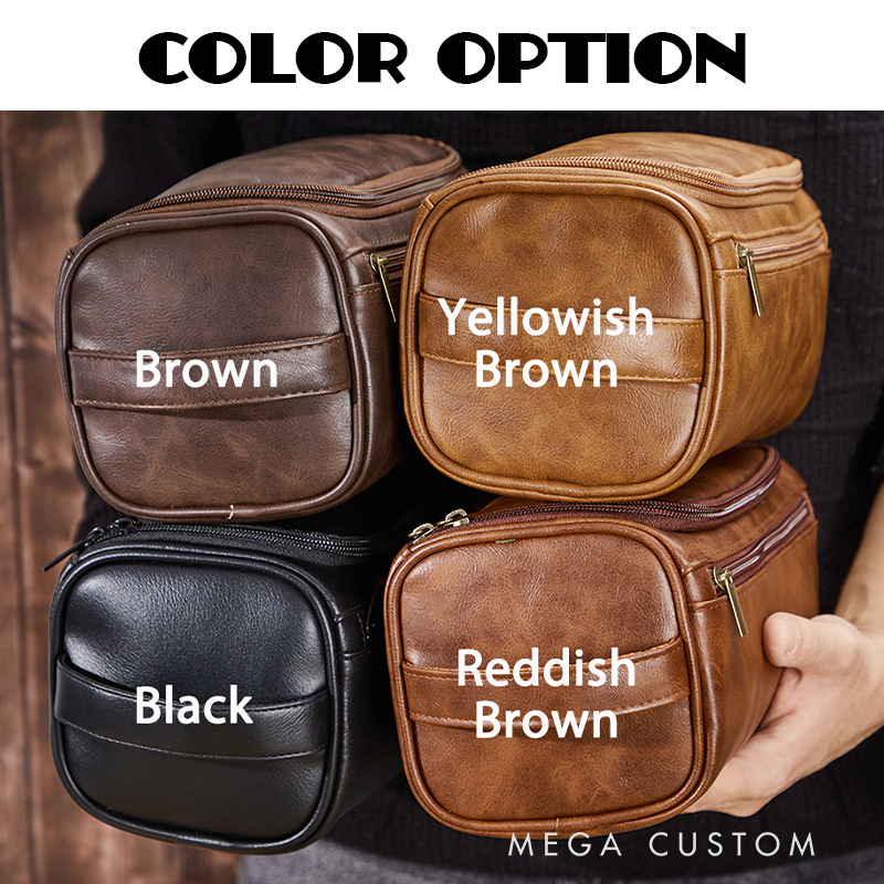 Personalized Leather Toiletry Bag for Policeman Leather Bag for Officer Police Officer Gift Police Dopp Kit