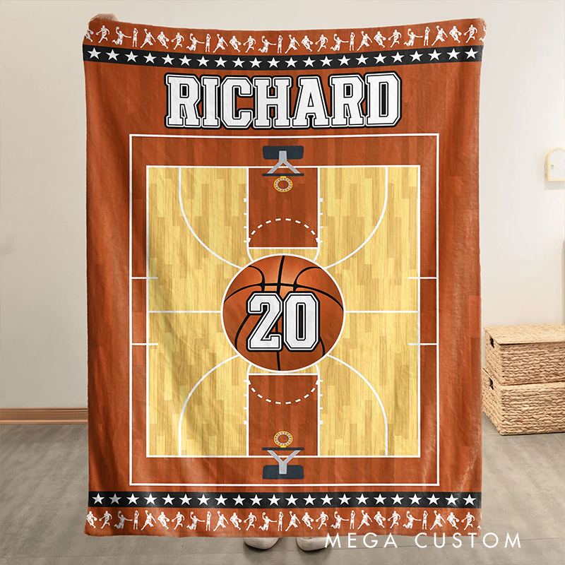 Personalized Sports Blanket with Custom Name and Number Design