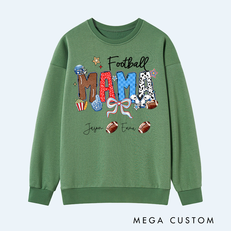 Personalized American Football Sweatshirt with Custom Name and Design for Mom Nana and More