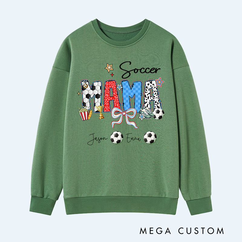 Personalized Soccer Sweatshirt with Custom Name and Design for Mom Nana and More