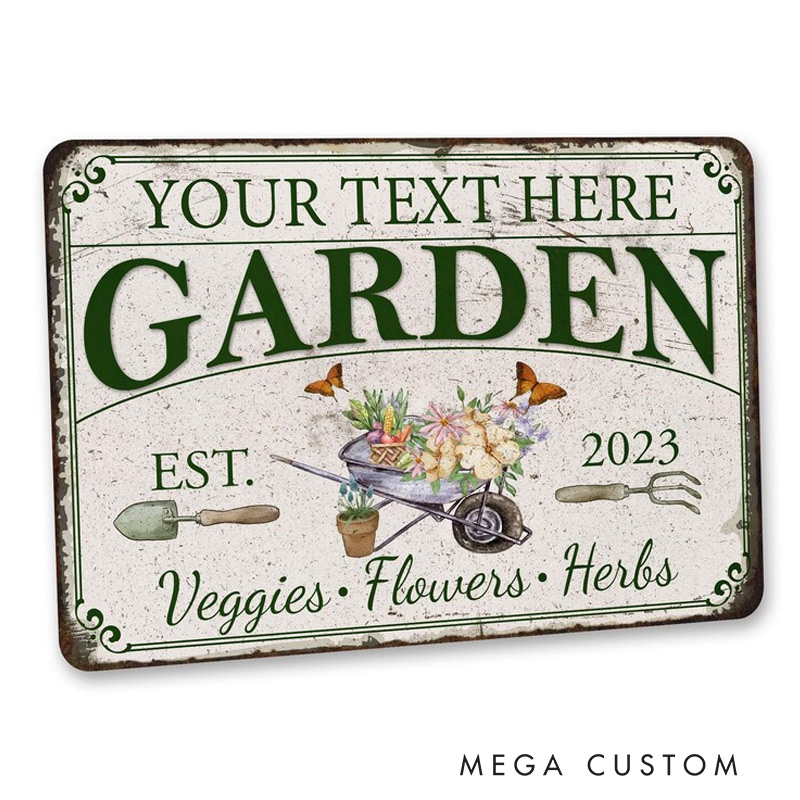Personalized Garden Sign Veggie Garden Flower Garden Herb Garden Patio Decor Porch Decor Gifts For Her Mothers Day Gift Garden Lover Gift 